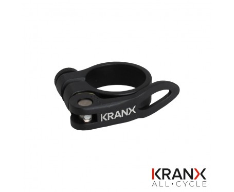 KRANX Quick Release Long Lever Seat Post Clamp 34.9mm Black